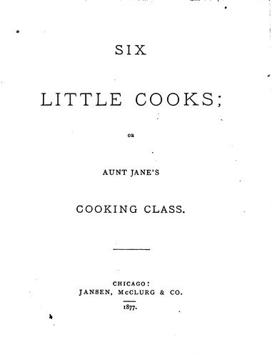 Cover for Six little cooks