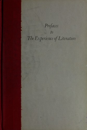 Cover for Prefaces to The experience of literature