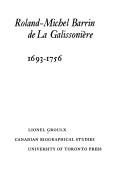 Cover for Roland-Michel Barrin de La Galissonière, 1693-1756.