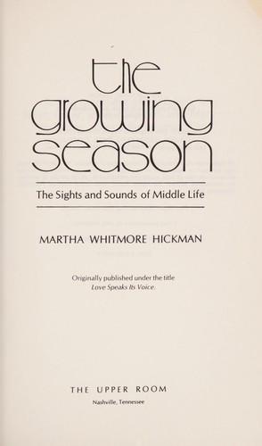 Cover for The growing season