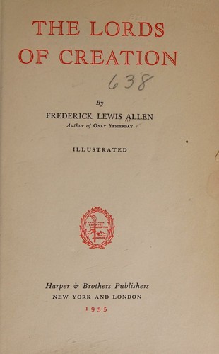 Cover for The lords of creation