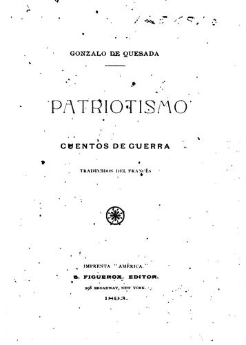 Cover for Patriotismo: Cuentos de guerra, traducidos del francés