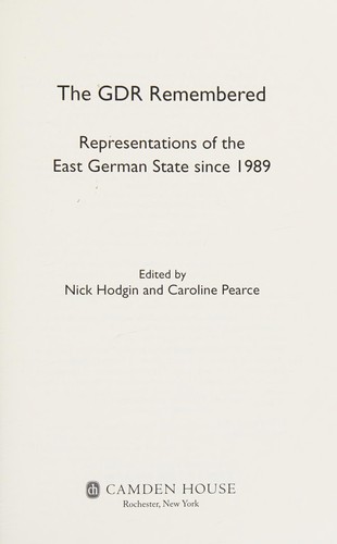 Cover for The GDR remembered