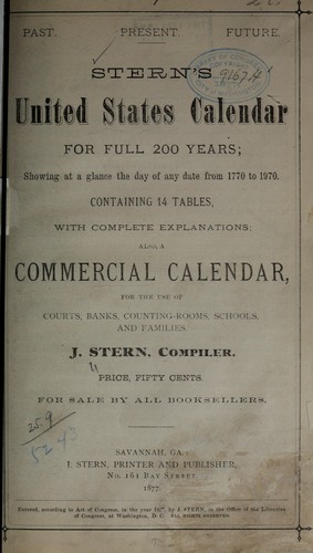 Cover for Stern's United States calendar for full 200 years