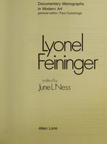 Cover for Lyonel Feininger