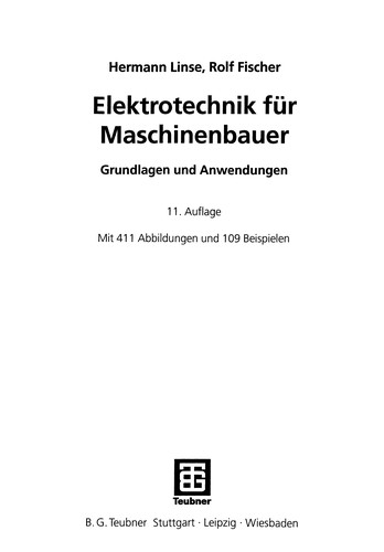 Cover for Elektrotechnik für Maschinenbauer