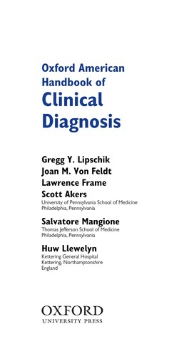 Cover for Oxford American handbook of clinical diagnosis