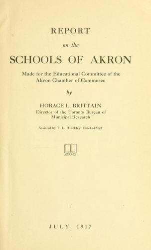 Cover for Report on the schools of Akron