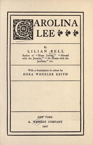 Cover for Carolina Lee