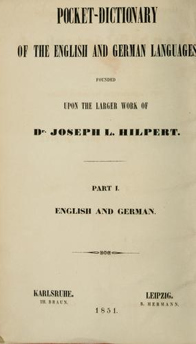 Cover for English-Deutsches und Deutsch-Englisches Hand-Wörterbuch