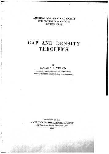 Cover for Gap and density theorems