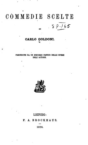 Cover for Commedie scelte di Carlo Goldini