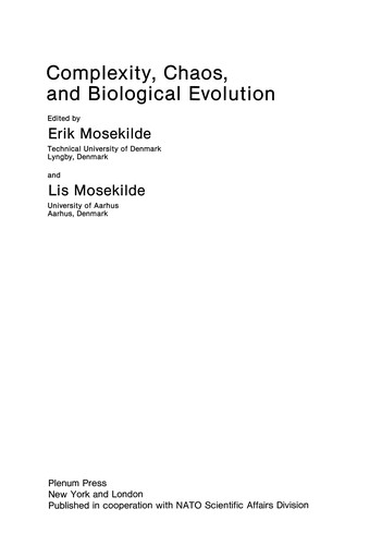 Cover for Complexity, Chaos, and Biological Evolution