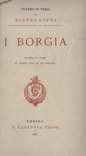 Cover for I Borgia