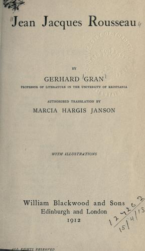 Cover for Jean Jacques Rousseau.
