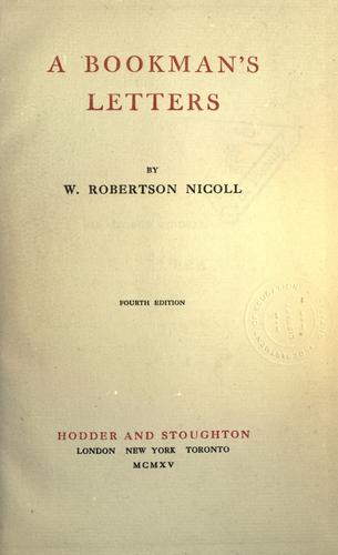 Cover for A bookman's letters