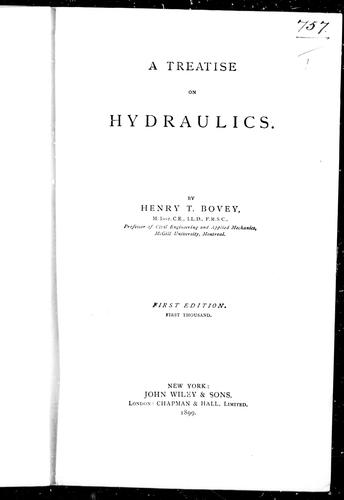 Cover for A treatise on hydraulics