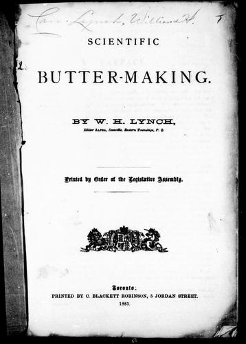 Cover for Scientific butter-making