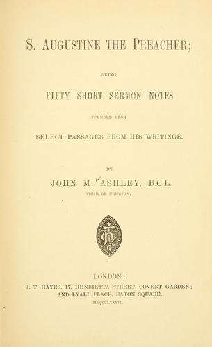Cover for S. Augustine the preacher