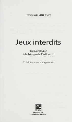 Cover for Jeux interdits