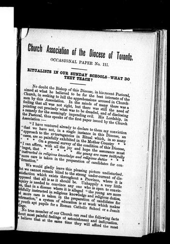 Cover for Ritualists in our Sunday schools