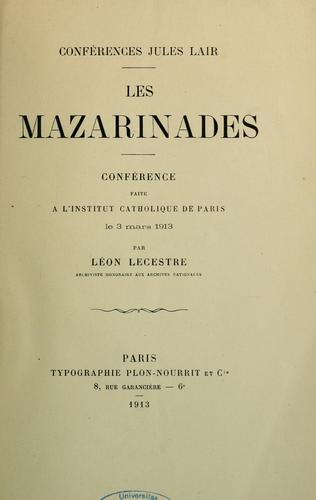Cover for Les Mazarinades