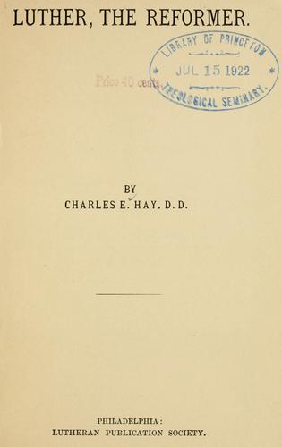 Cover for Luther, the reformer