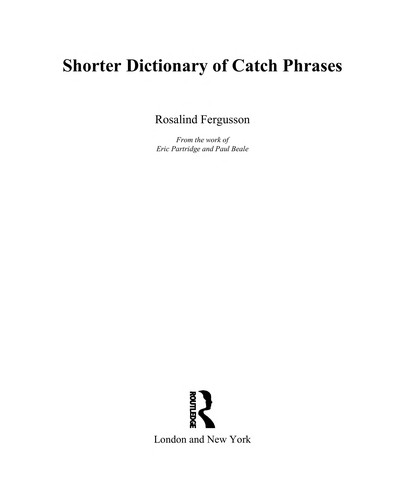 Cover for Shorter dictionary of catch phrases