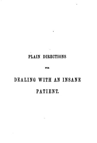 Cover for Plain Directions for Dealing with an Insane Patient