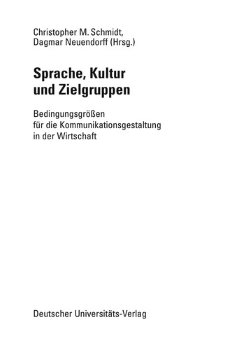 Cover for Sprache, Kultur und Zielgruppen