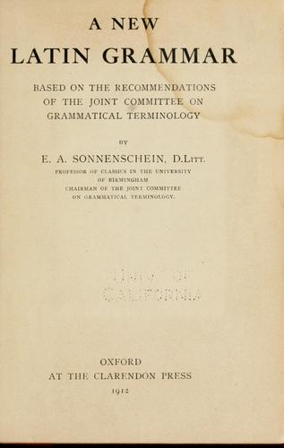 Cover for A new Latin grammar