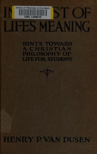 Cover for In quest of life's meaning