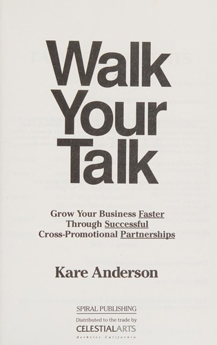 Cover for Walk your talk