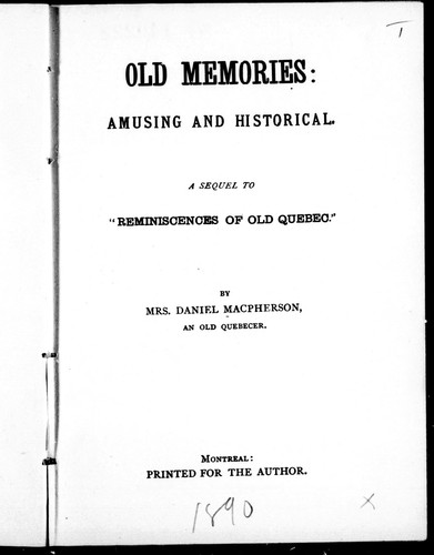 Cover for Old memories