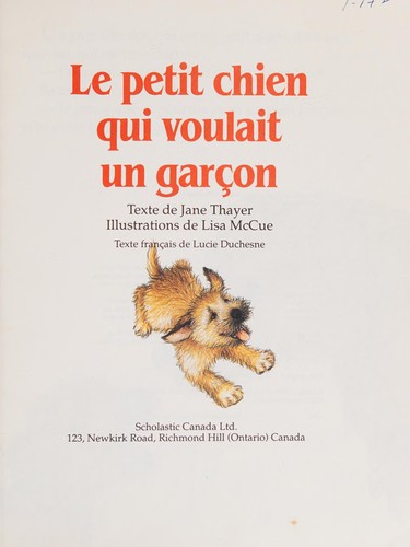 Cover for Petit Chien Qui Voulait un Garcon