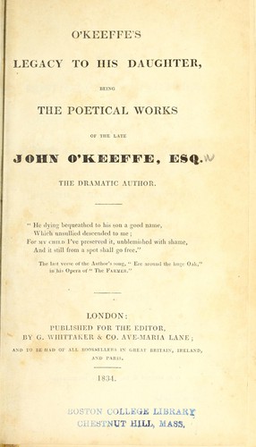 Cover for O'Keeffe's legacy to his daughter