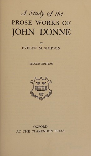 Cover for A Study of the Prose Works of John Donne (Second Edition)
