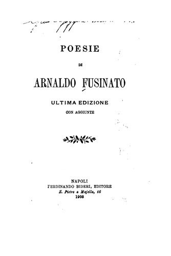 Cover for Poesie