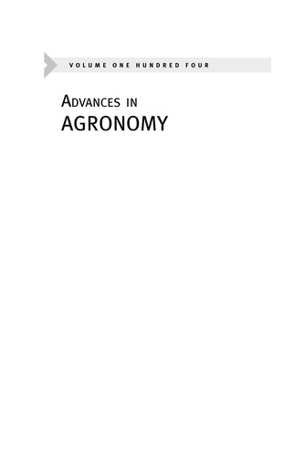 Cover for Advances in agronomy