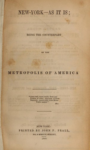 Cover for New-York--as it is
