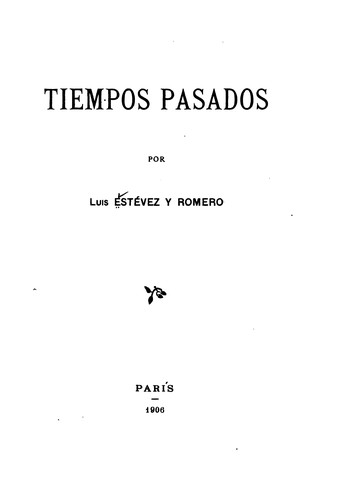 Cover for Tiempos pasados