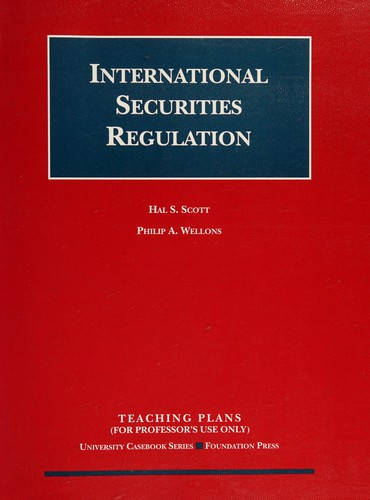 Cover for Teaching plans for international securities regulation
