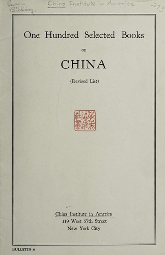 Cover for One hundred selected books on China