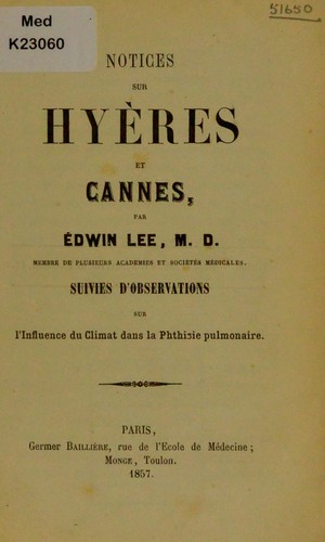 Cover for Notices sur Hy©·res et Cannes