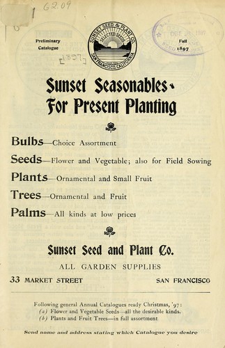 Cover for Sunset seasonables for present planting