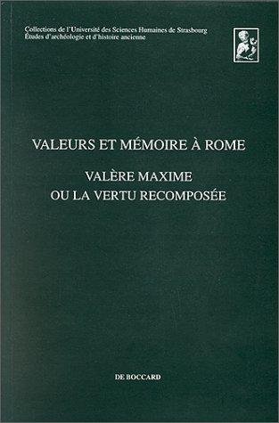 Cover for Valeurs et mémoire à Rome