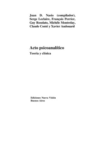 Cover for Acto Psicoanalitico