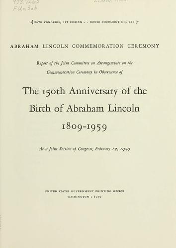 Cover for Abraham Lincoln commemoration ceremony
