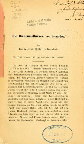 Cover for Binnenmollusken von Ecuador