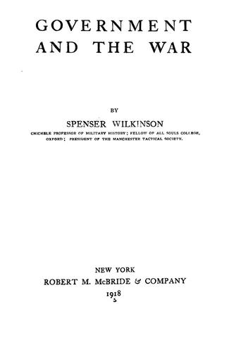 Cover for Government and the war